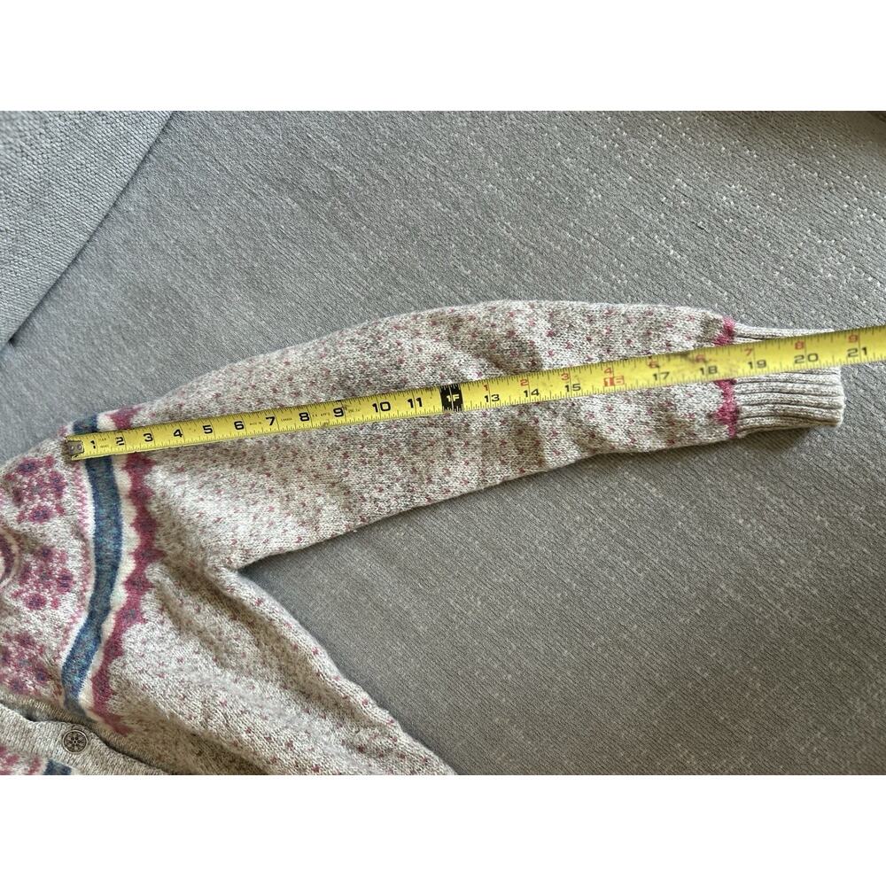 Vintage Eddie Bauer Sweater L Nordic Fair Isle Granny Button Womans - Picture 7 of 10